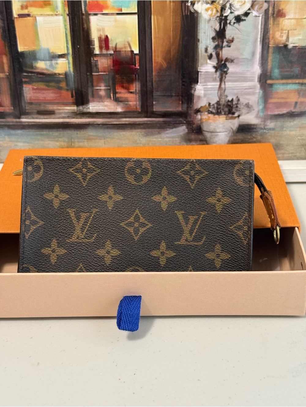 Louis Vuitton Monogram Canvas Pouch with Box in Brown